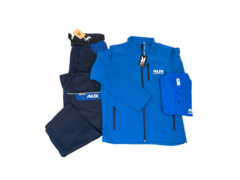 Zestaw ubrań roboczych Logo AUX kolor niebieski L
