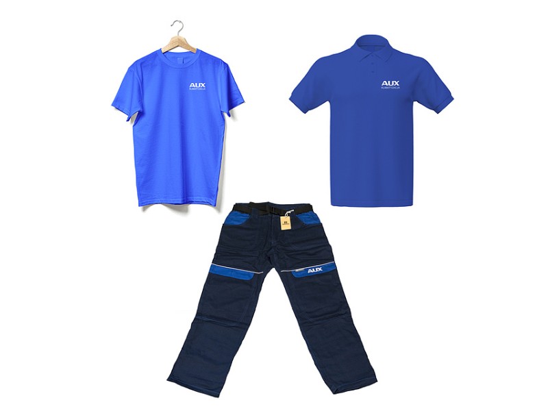 Zestaw ubrań roboczych logo AUX kolor niebieski L