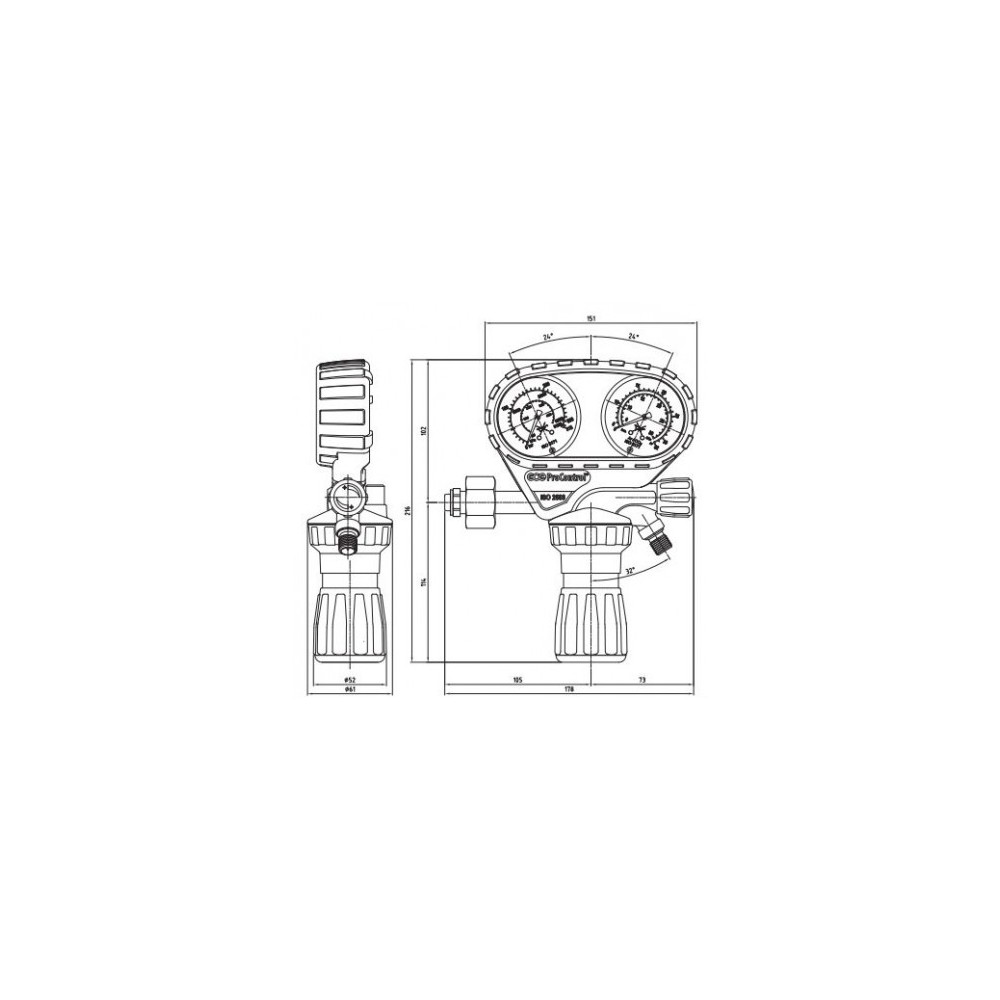 GCE ProControl nitrogen cylinder regulator PCARV0835