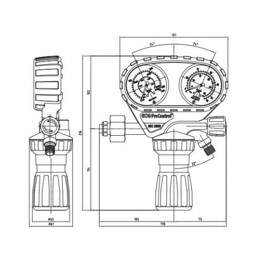 GCE ProControl nitrogen cylinder regulator PCARV0835