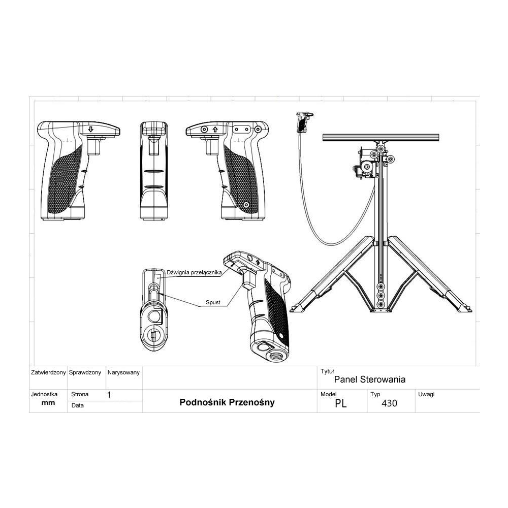 PL-430 cargo lift with remote control, for Black Diamond screwdriver