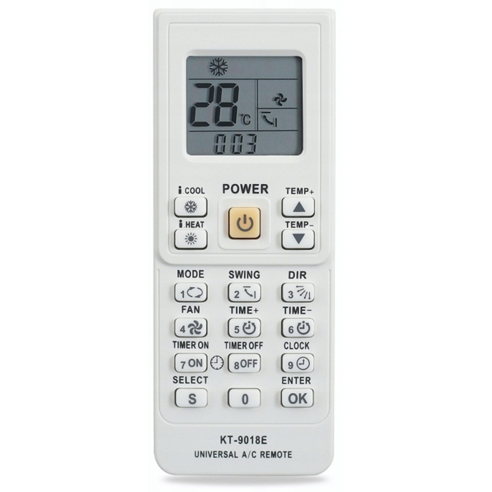 Univerzální dálkový ovladač pro klimatizaci KT-9018e, 4000 modelů v 1