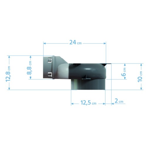 Expansion box for recuperation PP PE-FLEX fi 75mm, 2x75