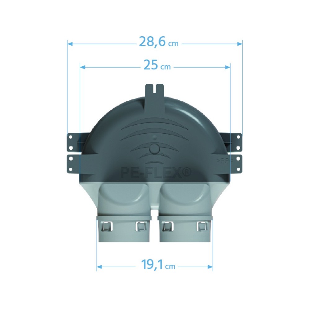 Skrzynka rozprężna do rekuperacji PP PE-FLEX fi 75mm, 2x75