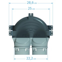 Skrzynka rozprężna do rekuperacji PP PE-FLEX fi 75mm, 2x90 2