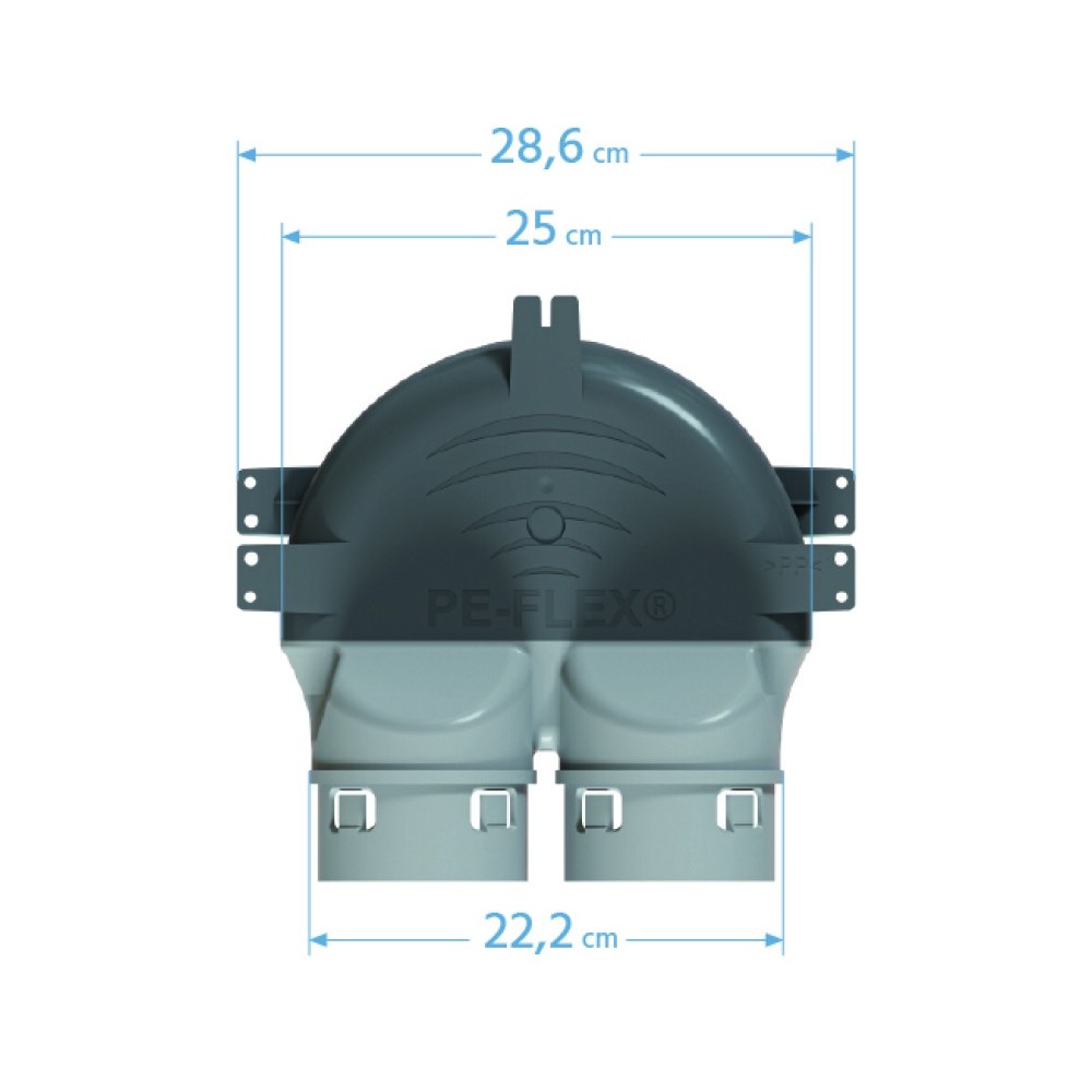 Expansion box for recuperation PP PE-FLEX fi 75mm, 2x90