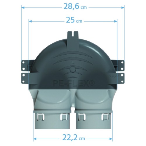 Skrzynka rozprężna do rekuperacji PP PE-FLEX fi 75mm, 2x90