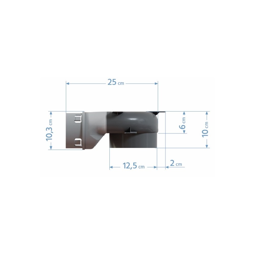 Expansion box for recuperation PP PE-FLEX fi 75mm, 2x90