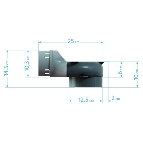 Skrzynka rozprężna do rekuperacji PP PE-FLEX fi 75mm, 2x90