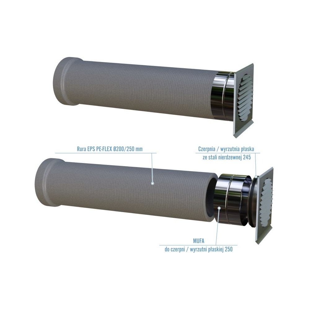PE-FLEX coupler for EPS pipe and intake, exhaust fi 200 / 250