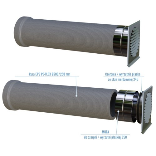 PE-FLEX coupler for EPS pipe and intake, exhaust fi 200 / 250