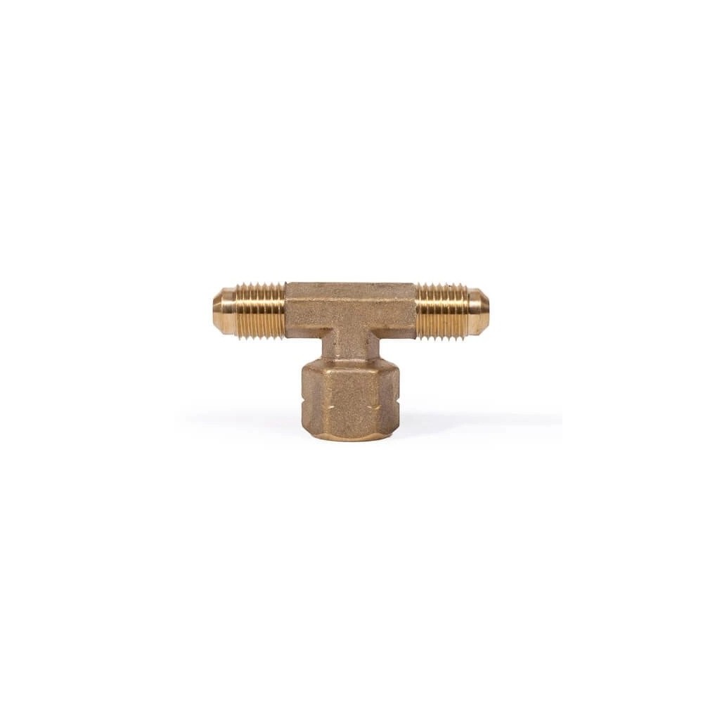 Brass tee 1/4 SAE M-F-M REFCO T6-4