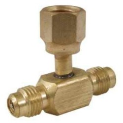 Brass tee 1/4 SAE M-F-M REFCO A-31852 2
