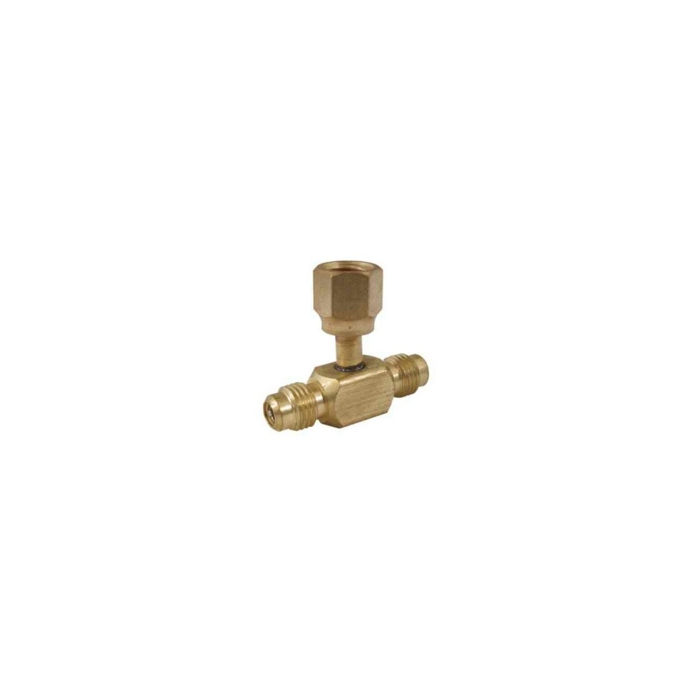 Brass tee 1/4 SAE M-F-M REFCO A-31852
