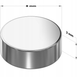 Magnes neodymowy walcowy 8x3mm 2