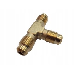Brass tee connector for service hoses 1/4''M SAE 2