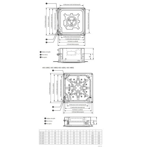 Sinclair Uni Split 2 kazetová klimatizace ASC-36BI2+ASGE-36BI2-3 10,5kw