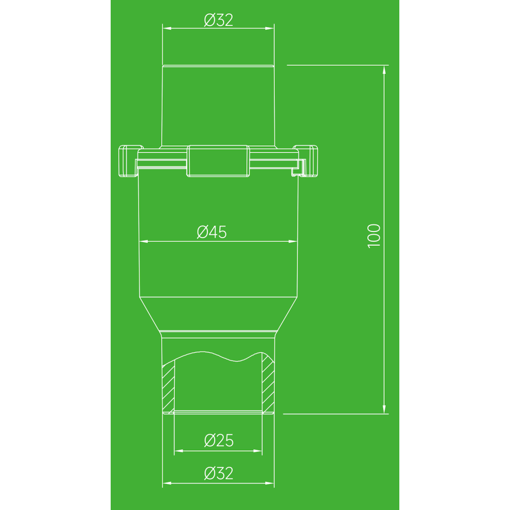 Stoupací sifon WIPCOOL PT-25V 🟢 Rozvod nástrojů WIPCOOL