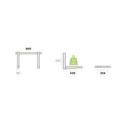 Bracket, folding handle with mounting bar Rodigas 2