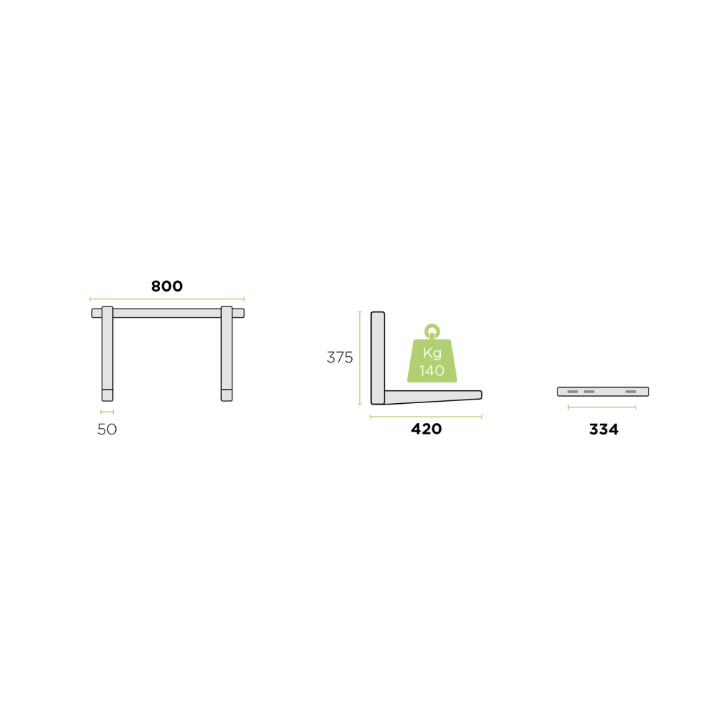 Bracket, holder with mounting bar Rodigas MS230 | depth: 420mm