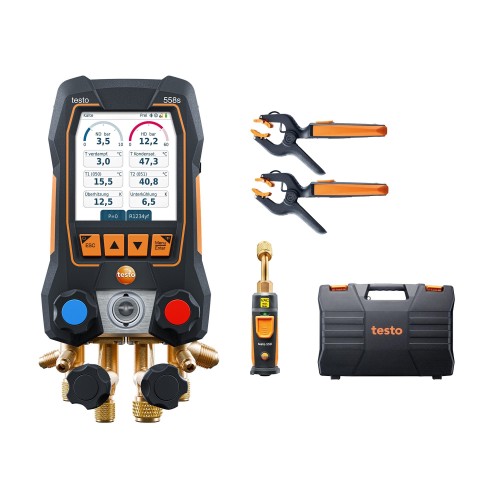 Testo 558S - zestaw Smart Vacuum elektroniczna oprawa zaworowa z intuicyjnym ekranem dotykowym