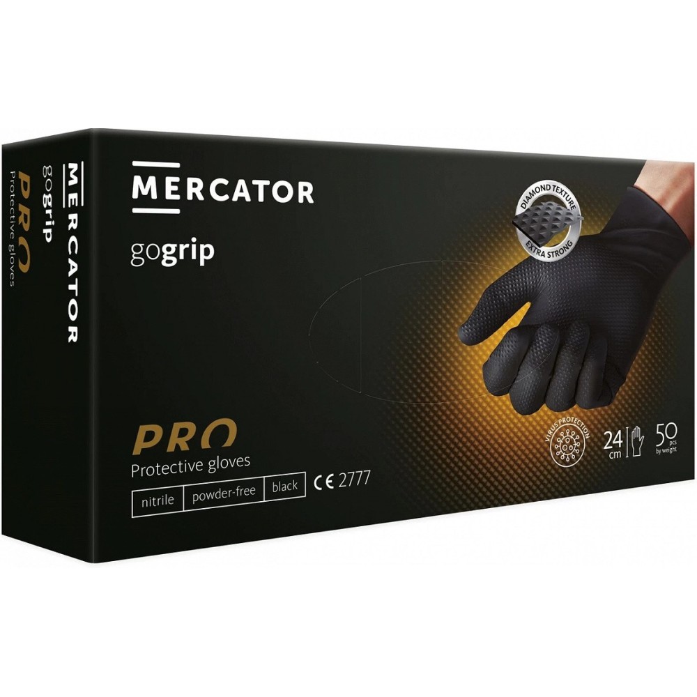 Rękawice robocze nitrylowe, bardzomocne - GO GRIP (50szt)