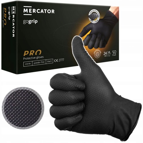 Rękawice robocze nitrylowe, bardzomocne - GO GRIP (50szt)
