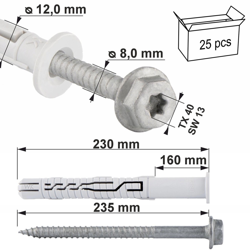 copy of Wkręt-met Kołek tworzywowy typu driva 8 mm x 23 mm
