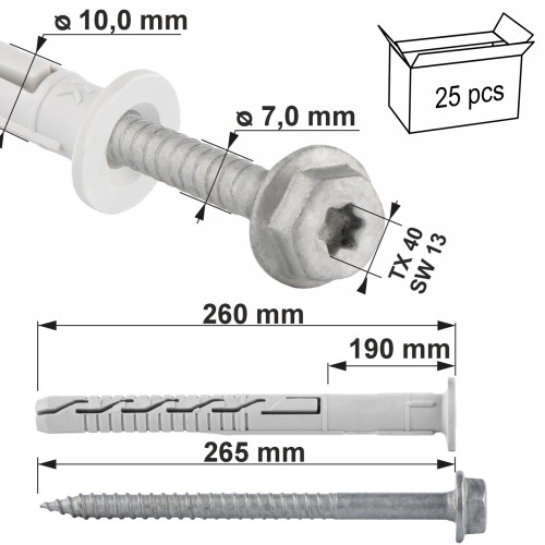 Wkręt-met Kołek tworzywowy typu driva 8 mm x 23 mm
