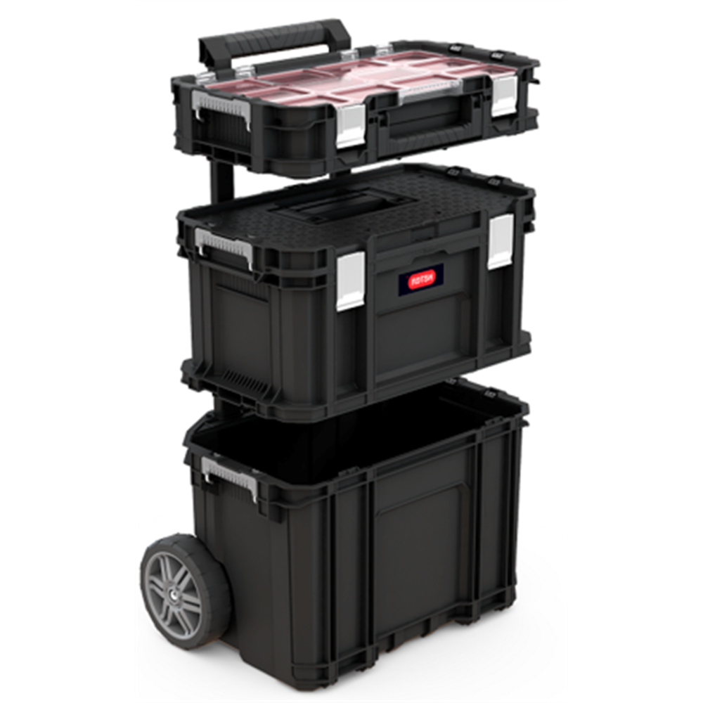 KETER Zestaw skrzynek CONNECT ROLLING SYSTEM czarny