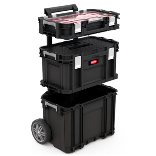 KETER Zestaw skrzynek CONNECT ROLLING SYSTEM czarny