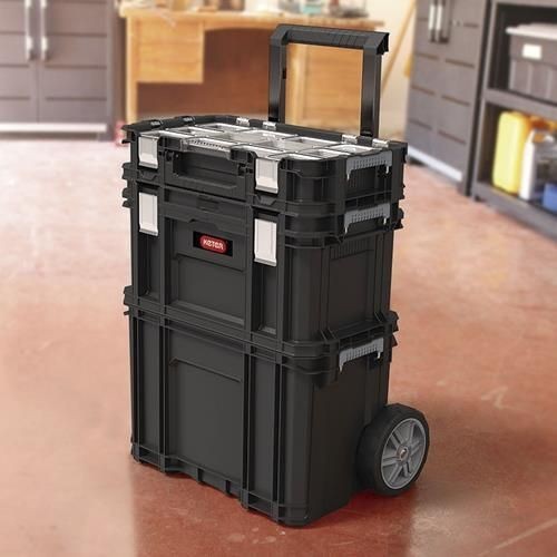 KETER Zestaw skrzynek CONNECT ROLLING SYSTEM czarny