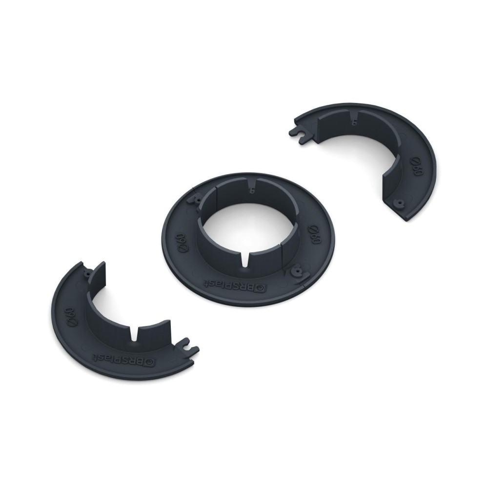 Rozeta antracytowa BRSPlast, maskownica otworu 60 mm