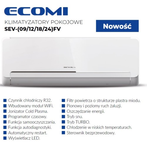 Pokojová klimatizace SEVRA Ecomi SEV-09FV