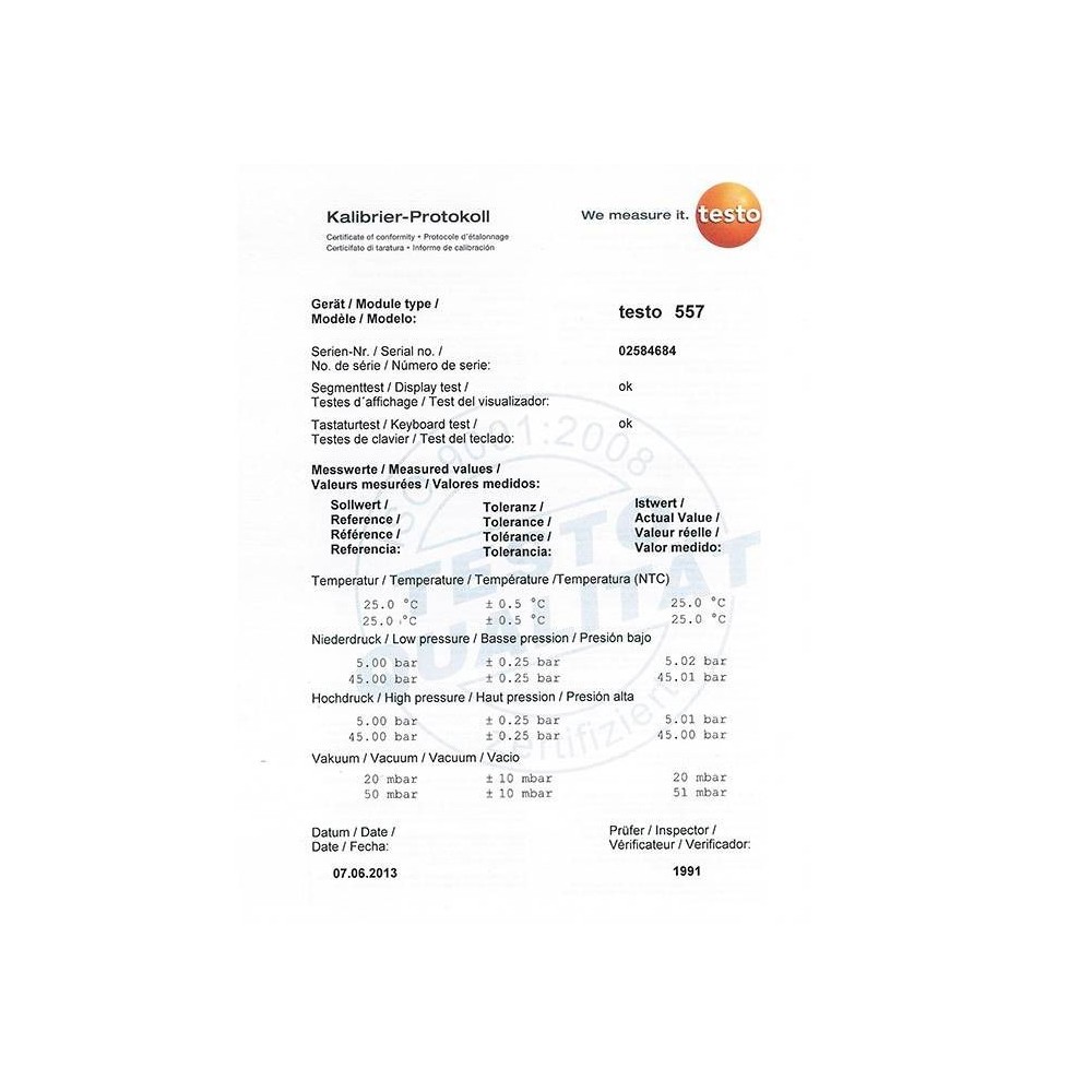 Testo 549 - elektronické ventilové svítidlo, manometry