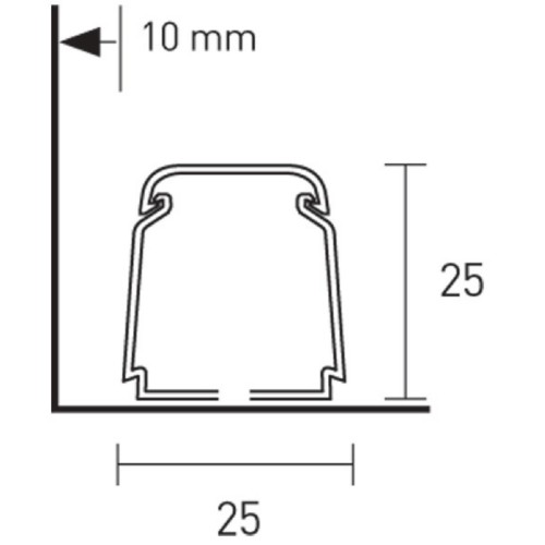 Narrow installation channel 2m, 25x25mm 0312BC STANN