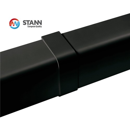 Trough connector 80x60mm black