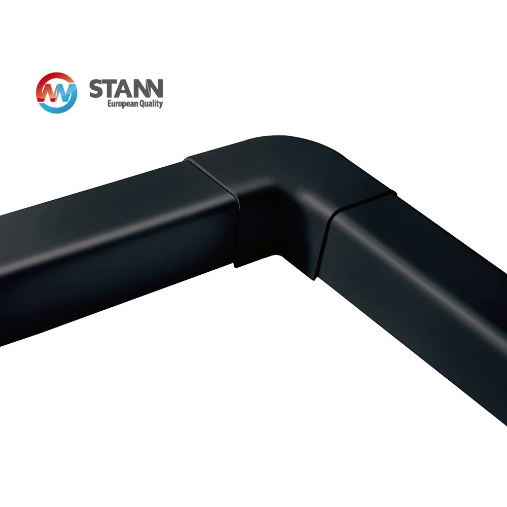 Elbow 90 degrees black 80x60mm STANN