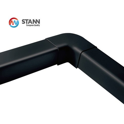 Kolano 90 stopni czarne 80x60mm STANN