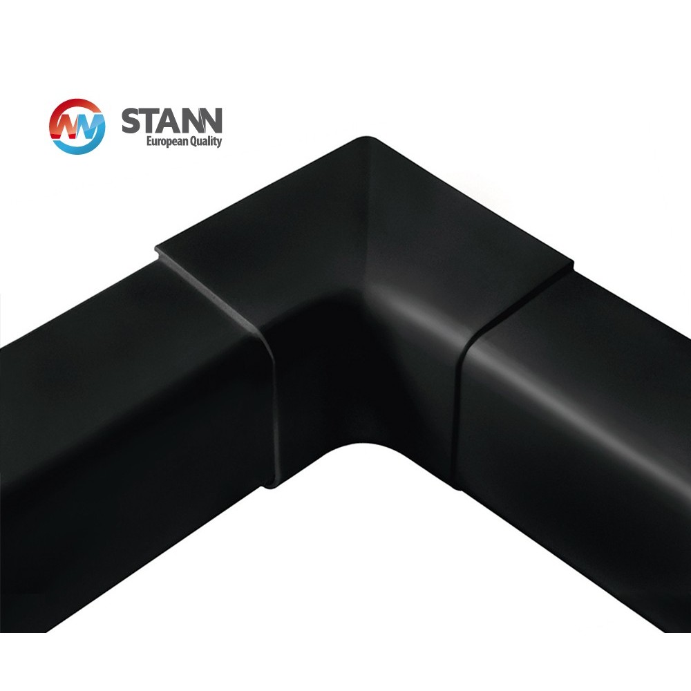 Inner corner 90 degree trough black 80x60mm STANN