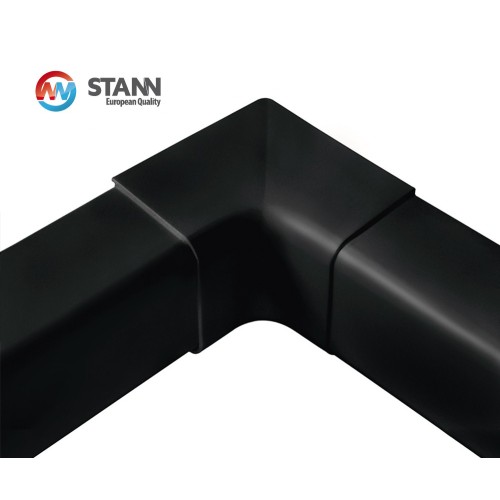 Narożnik wewnętrzny 90 stopni koryta czarny 80x60mm STANN