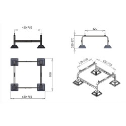 Bracket for heat pump, air conditioner, VRF FrameFoot MINI FF-755 2