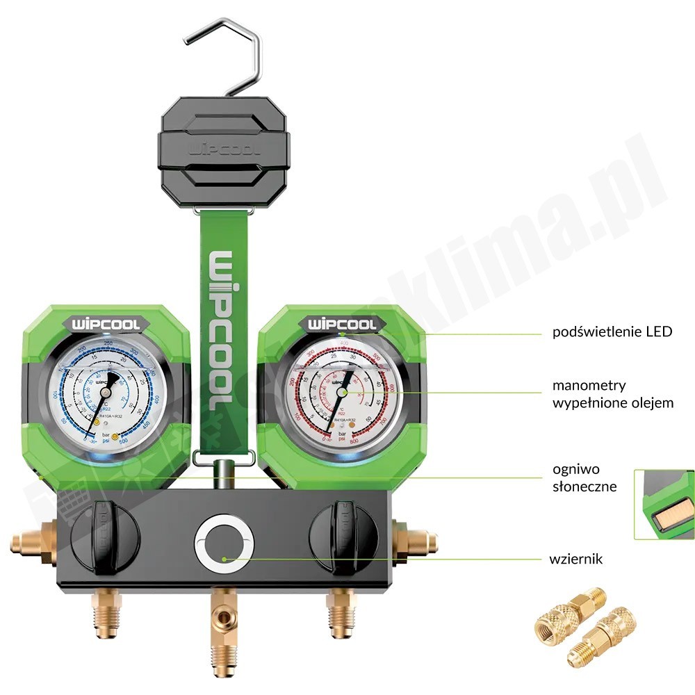 🕛 Manometry s osvětlením a magnetem WIPCOOL MG-2K 💚